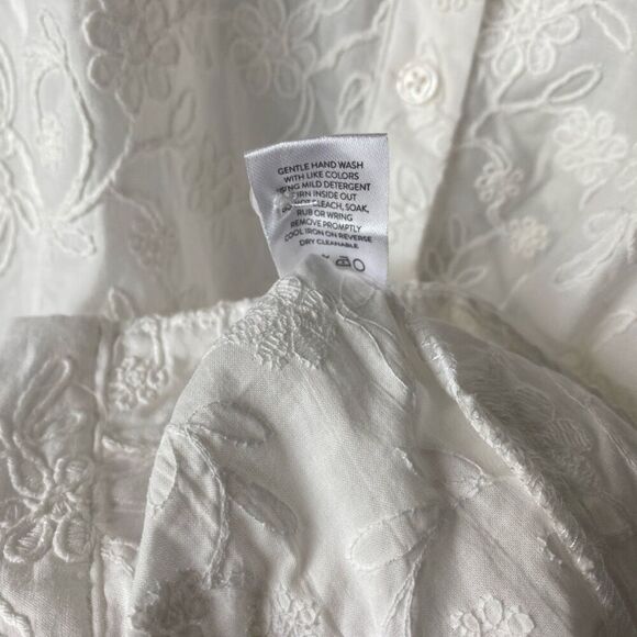 SUPER NATURAL BY SECRET MISSION SKIPE SHIRT EMBROIDERED WHITE DRESS SIZE S $425 - Picture 12 of 12